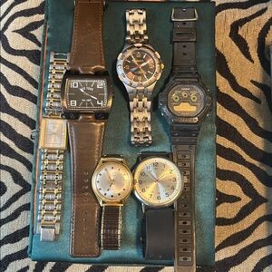 Lot of men  6 men watches Caravell, Gruen, Casio,Tradition, Zoo York